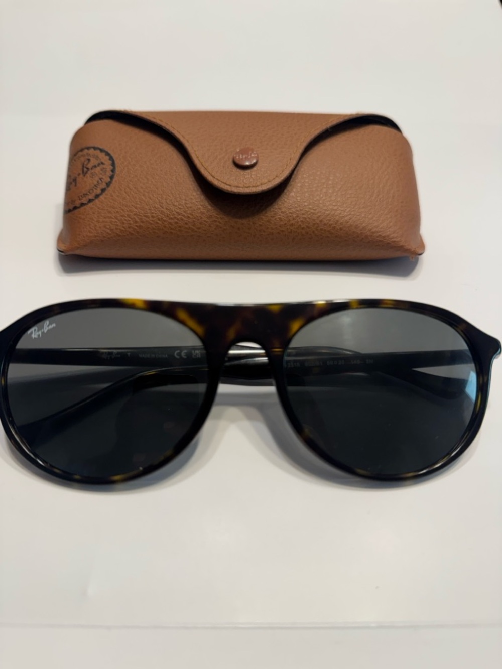 Ray-Ban Black Sunglasses with Brown Case and Gray Cloth